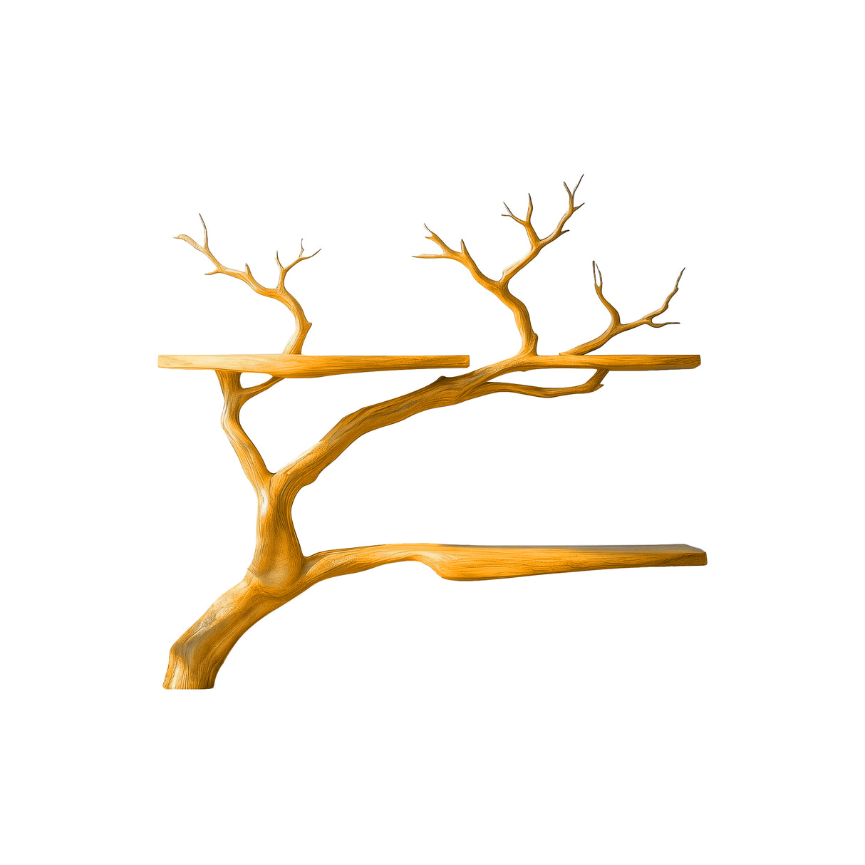 Lunareth Handcrafted Solid Wood Tree Bookshelf