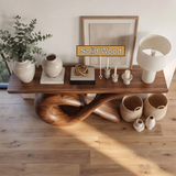 Lunareth Sculpted Solid Wood Console Table - Timberustic Console Table