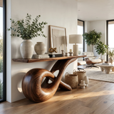 Lunareth Sculpted Solid Wood Console Table - Timberustic Console Table