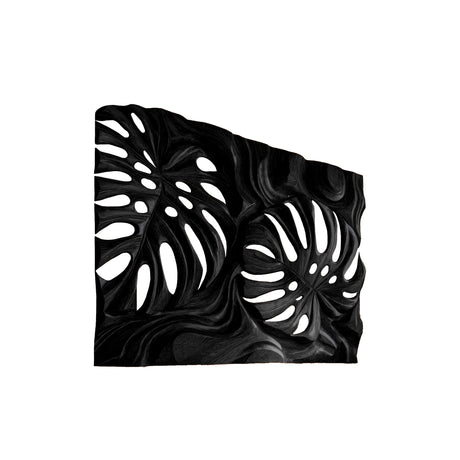 Lunaris Sculpted Solid Wood Wall Art Black - Timberustic Wall Art