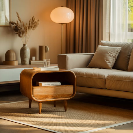 Lunaris Solid Wood Bedside Table