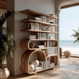 Lunaro Handcrafted Solid Wood Bookshelf SPA039523