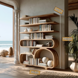 Lunaro Handcrafted Solid Wood Bookshelf SPA039523