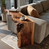 Lunaro Live Edge Solid Wood Sofa Arm Table - Timberustic Sofa Arm Table