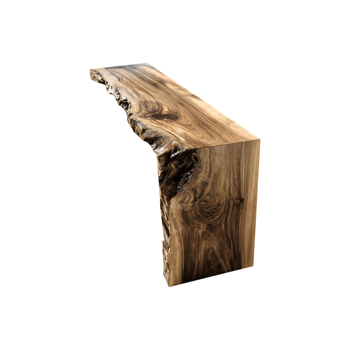 Lunaro Live Edge Solid Wood Sofa Arm Table Natural Oak - Timberustic Sofa Arm Table