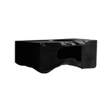 Lunaro Sculpted Solid Wood Floating Bathroom Vanity with Integrated Sink and Storage Black - Timberustic Floating Bathroom Vanity with Integrated Sink and Open Storage