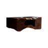 Lunaro Sculpted Solid Wood Floating Bathroom Vanity with Integrated Sink and Storage Dark Walnut - Timberustic Floating Bathroom Vanity with Integrated Sink and Open Storage