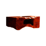 Lunaro Sculpted Solid Wood Floating Bathroom Vanity with Integrated Sink and Storage Mahogany - Timberustic Floating Bathroom Vanity with Integrated Sink and Open Storage