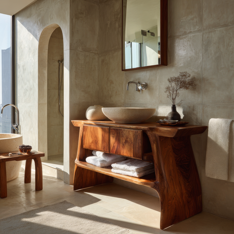 Lunaro Solid Wood Freestanding Bathroom Vanity with Drawers - Timberustic Freestanding Bathroom Vanity with Drawers