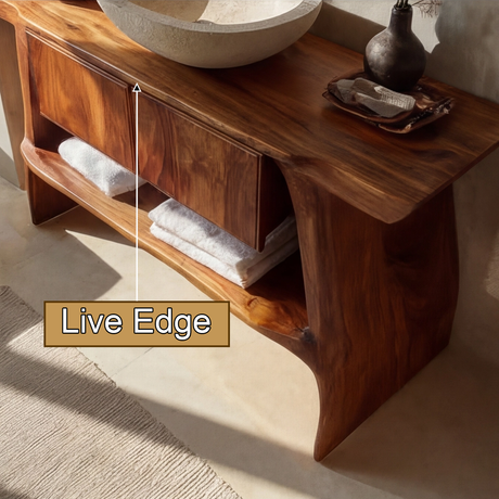 Lunaro Solid Wood Freestanding Bathroom Vanity with Drawers - Timberustic Freestanding Bathroom Vanity with Drawers