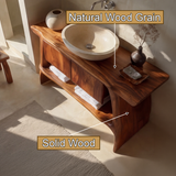 Lunaro Solid Wood Freestanding Bathroom Vanity with Drawers - Timberustic Freestanding Bathroom Vanity with Drawers