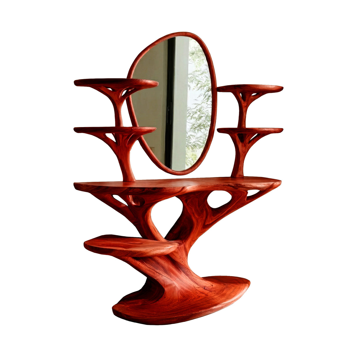 Lunavera Handcrafted Solid Wood Cosmetic Table Mahogany - Timberustic Cosmetic Table