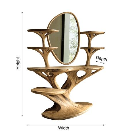 Lunavera Handcrafted Solid Wood Cosmetic Table - Timberustic Cosmetic Table