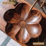 Lunavera Handcrafted Solid Wood Flower Vessel Sink - Timberustic Vessel Sinks