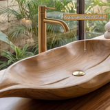 Lunavera Handcrafted Solid Wood Leaf Vessel Sink - Timberustic Vessel Sinks