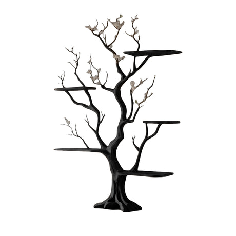 Lunavine Handcrafted Solid Wood Tree Bookshelf Black - Timberustic Tree Bookshelf