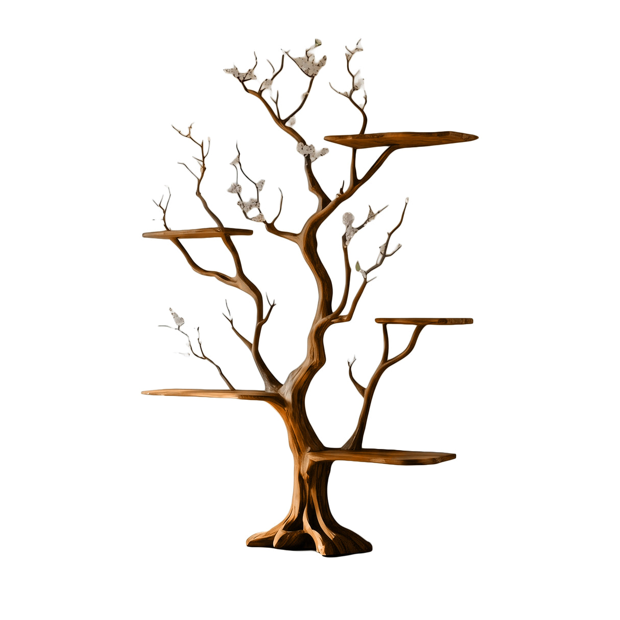 Lunavine Handcrafted Solid Wood Tree Bookshelf