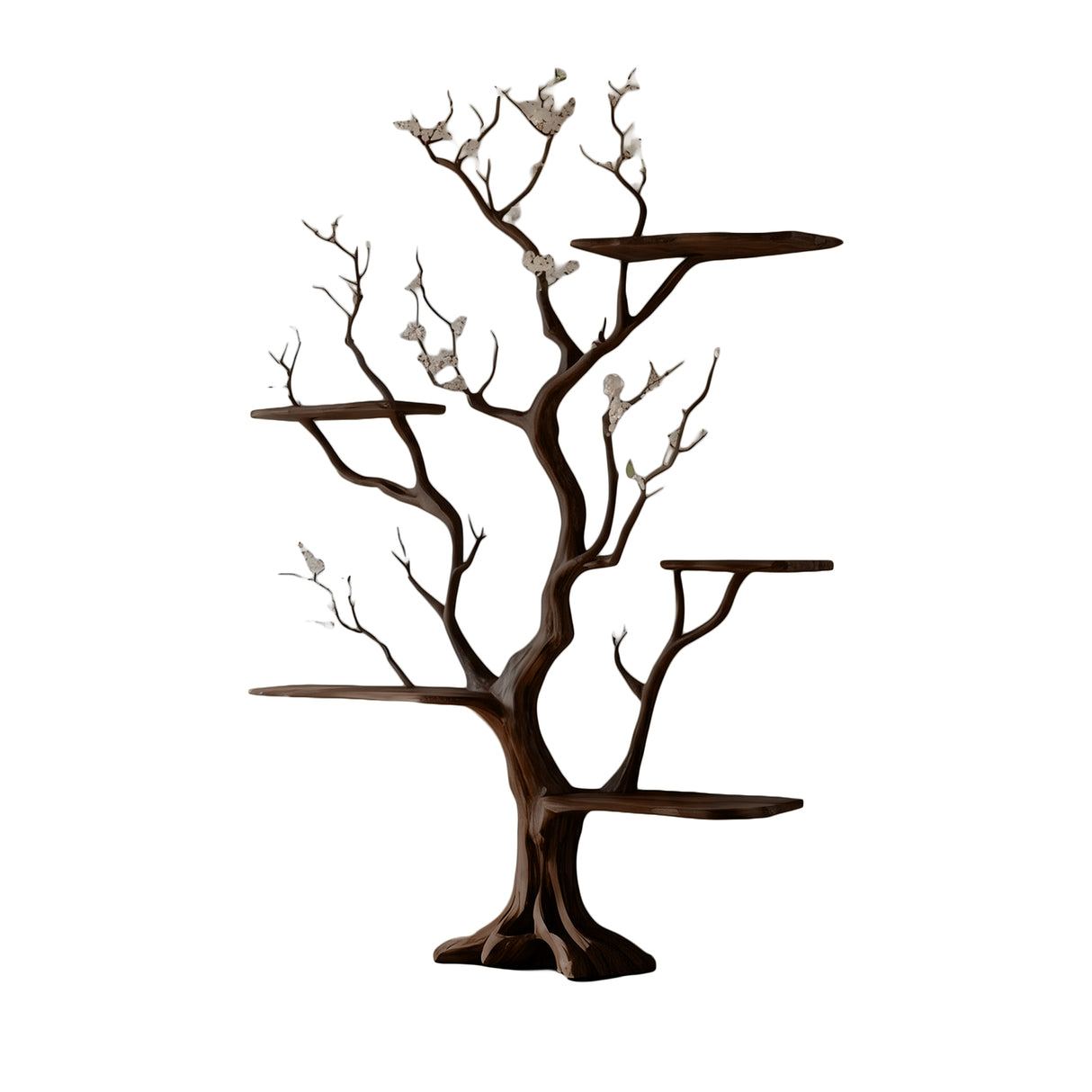 Lunavine Handcrafted Solid Wood Tree Bookshelf