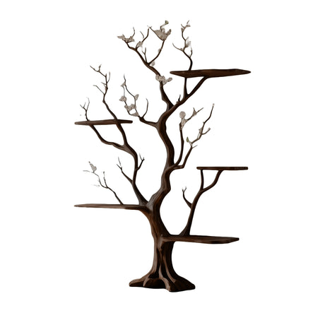 Lunavine Handcrafted Solid Wood Tree Bookshelf Dark Walnut - Timberustic Tree Bookshelf