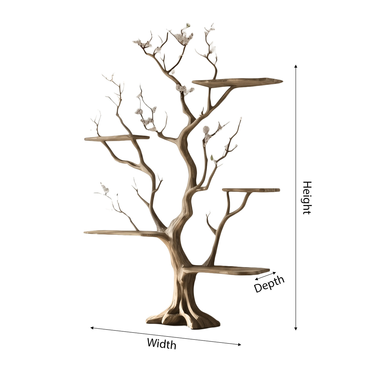 Lunavine Handcrafted Solid Wood Tree Bookshelf