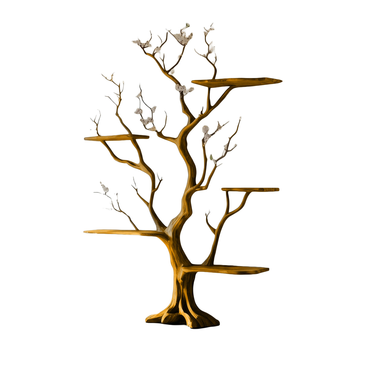 Lunavine Handcrafted Solid Wood Tree Bookshelf