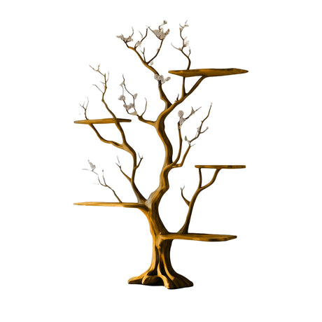 Lunavine Handcrafted Solid Wood Tree Bookshelf Teak - Timberustic Tree Bookshelf