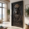Lunawyr Handcrafted Solid Wood Wolf Single Door Black - Timberustic Door