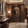 Lunawyr Handcrafted Solid Wood Wolf Single Door Dark Walnut - Timberustic Door
