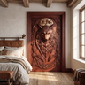 Lunawyr Handcrafted Solid Wood Wolf Single Door Mahogany - Timberustic Door