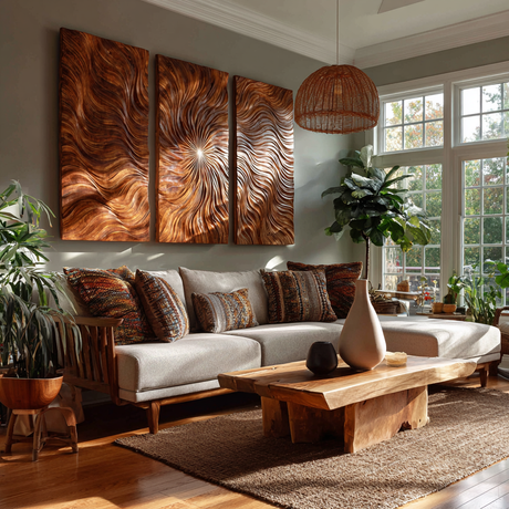 Luneth Solid Wood Sculpted Wall Art - Timberustic Wall Art