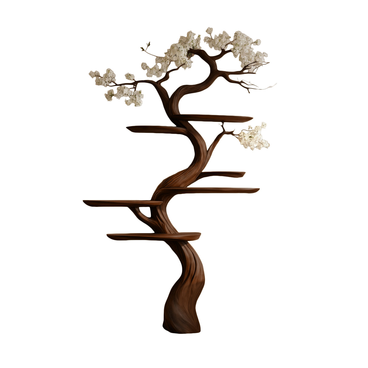 Lunewillow Handcrafted Solid Wood Tree Bookshelf