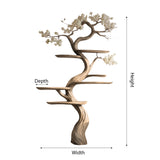 Lunewillow Handcrafted Solid Wood Tree Bookshelf