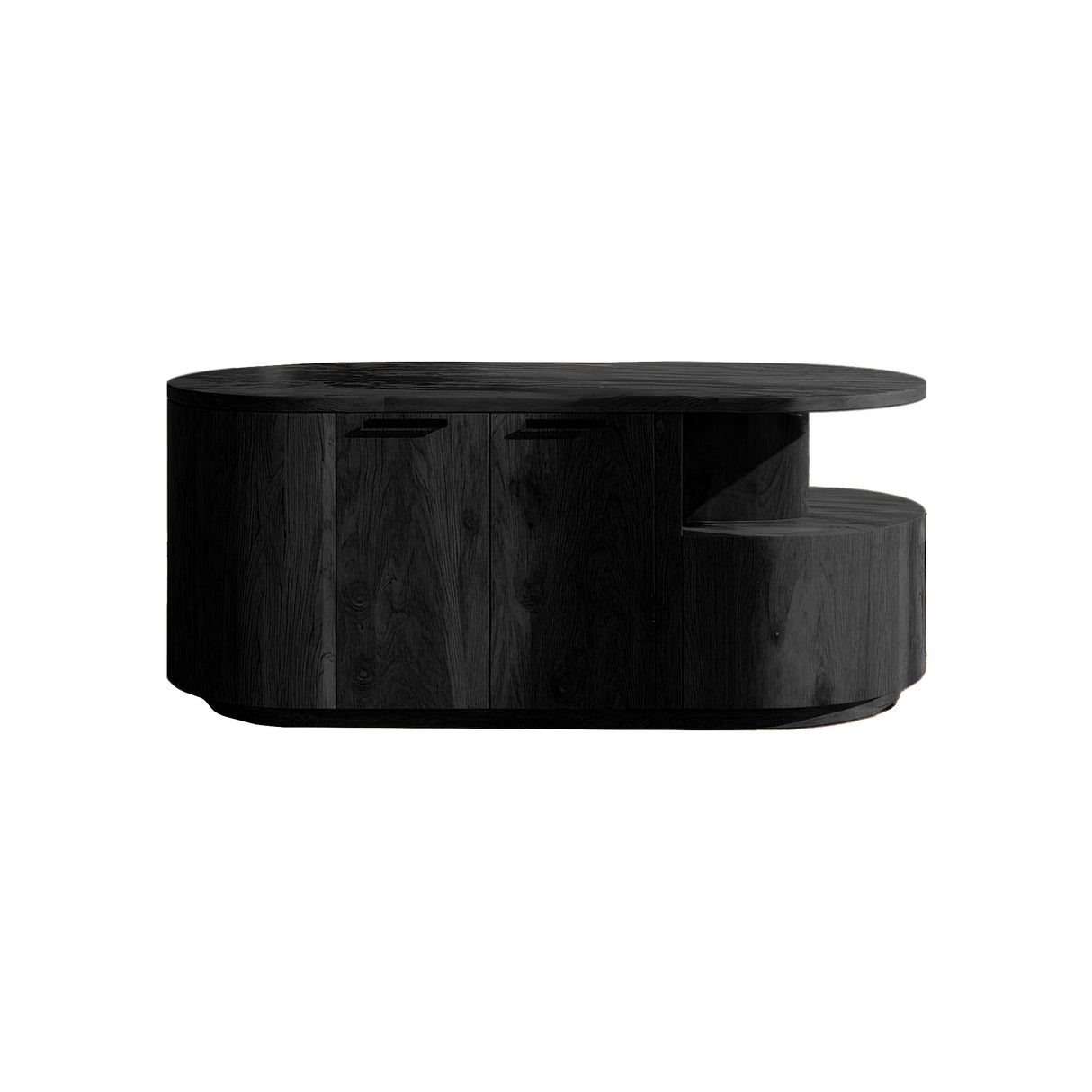 Lunor Arc Solid Wood Kitchen Island Black - Timberustic Kitchen Island