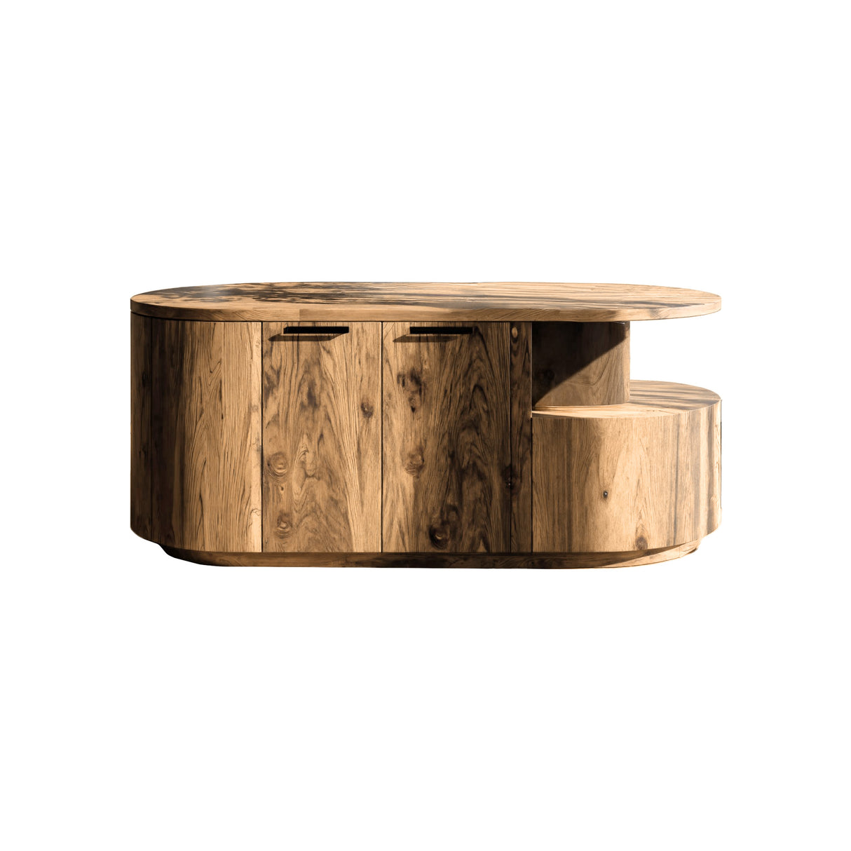 Lunor Arc Solid Wood Kitchen Island Natural Oak - Timberustic Kitchen Island
