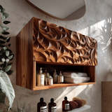 Lunor Sculpted Solid Wood Floating Bathroom Cabinet - Timberustic Floating Bathroom Cabinet