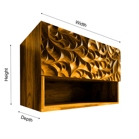 Lunor Sculpted Solid Wood Floating Bathroom Cabinet