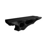 Lunor Sculpted Solid Wood Floating Bathroom Vanity with Open Storage Black - Timberustic Floating Bathroom Vanity with Open Storage