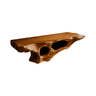 Lunor Sculpted Solid Wood Floating Bathroom Vanity with Open Storage Brown - Timberustic Floating Bathroom Vanity with Open Storage
