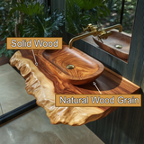 Lunvera Live Edge Solid Wood Floating Bathroom Vanity SPA346945 - Timberustic Floating Bathroom Vanity