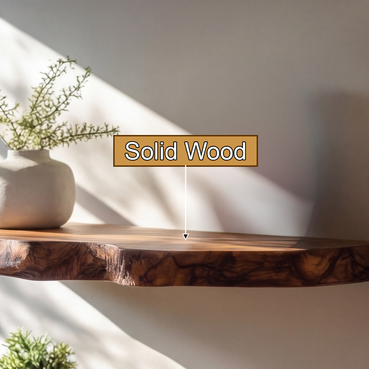 Lunvera Live Edge Solid Wood Floating Shelf SPA194295 - Timberustic Floating Shelf