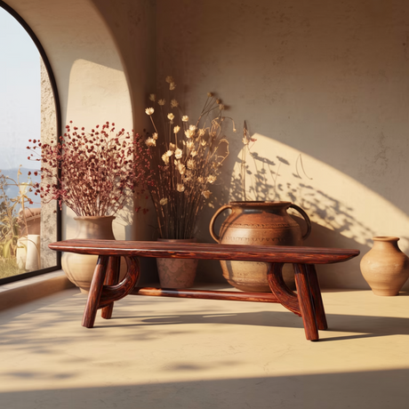 Lyra Contour Sculptural Indoor Bench - Timberustic Bench