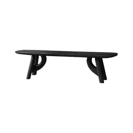 Lyra Contour Sculptural Indoor Bench Black - Timberustic Bench