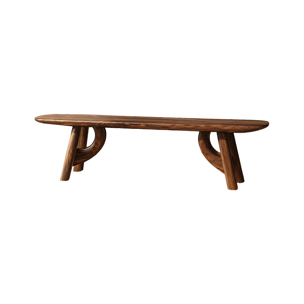Lyra Contour Sculptural Indoor Bench Brown - Timberustic Bench