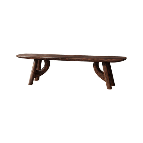Lyra Contour Sculptural Indoor Bench Dark Walnut - Timberustic Bench
