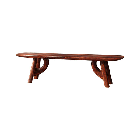 Lyra Contour Sculptural Indoor Bench Mahogany - Timberustic Bench
