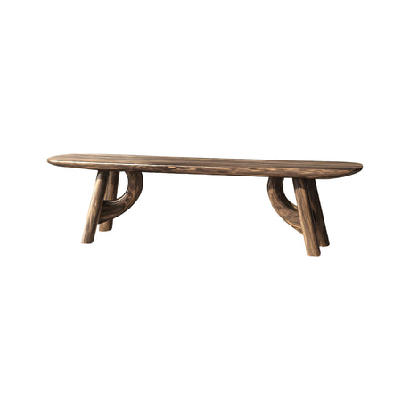 Lyra Contour Sculptural Indoor Bench Natural Oak - Timberustic Bench