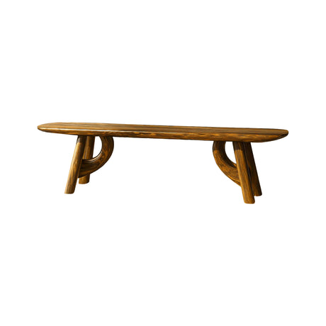 Lyra Contour Sculptural Indoor Bench Teak - Timberustic Bench