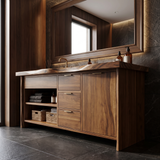 Madera Carved Freestanding Bathroom Vanity With Integrated Sink And Drawers