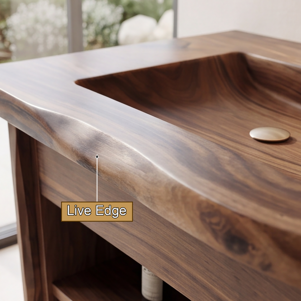 Madera Carved Freestanding Bathroom Vanity With Integrated Sink And Drawers - Timberustic Freestanding Bathroom Vanity with Drawers