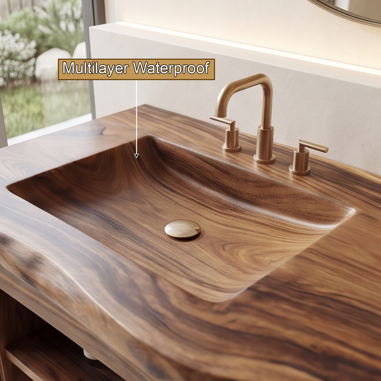 Madera Carved Freestanding Bathroom Vanity With Integrated Sink And Drawers - Timberustic Freestanding Bathroom Vanity with Drawers